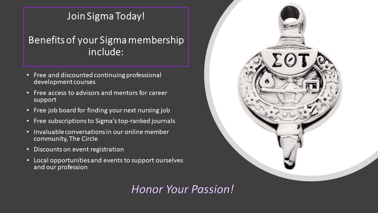Honor your Passion for Nursing and become a member of Rho Nu at-Large today!